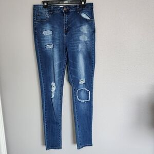 GOGO  JEANS Junior Patched High -Rise Jeans/ Size 15